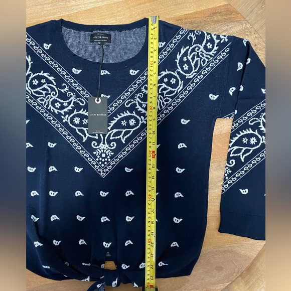 Lucky Brand blue bandanna print sweater NWT. - Picture 4 of 7
